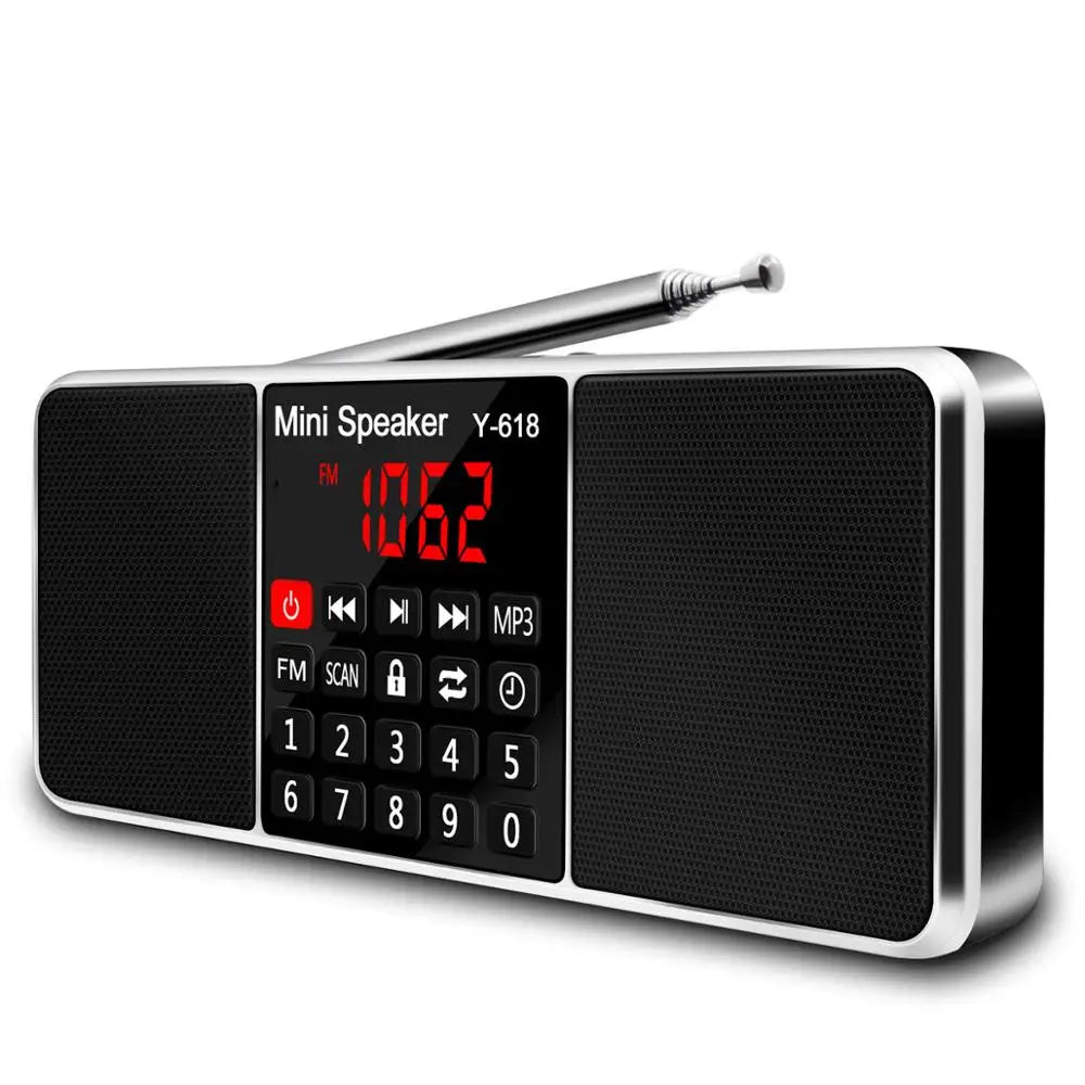 Lefon Ricevitore Radio FM Digitale Portatile Con Altoparlante Lettore MP3 USB Scheda TF Display LED Spegnimento Dell Ora