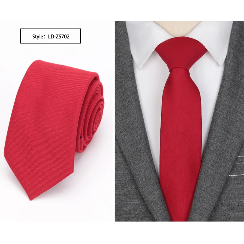 Cravatta Skinny Da Uomo In Lana Tinta Unita Rossa Slim 6 Cm Per Abito Da Sposa Business Party