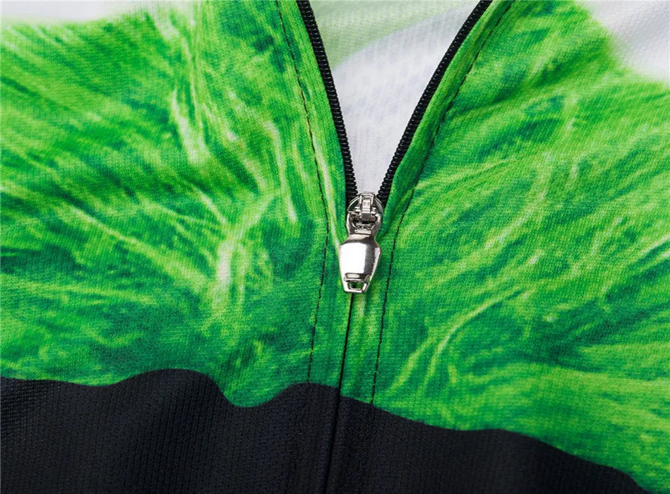 Weimostar Top Verde Maglia da Ciclismo Uomo con Design Divertente Cookie Traspirante Tasche