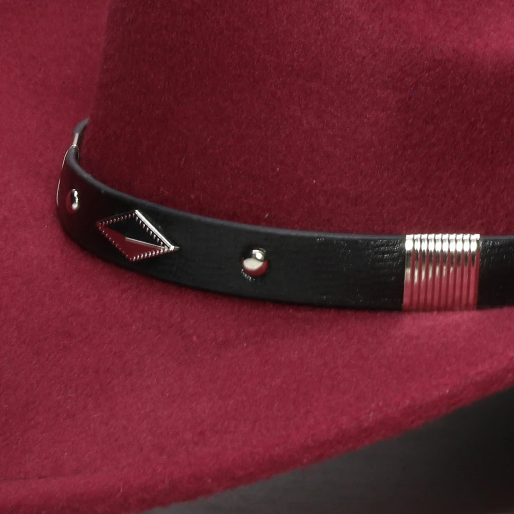 Cappello Coordinato In Feltro In Genitore Figlio Unisex Con Tesa Larga Geometria Retrò Cappello Da Cowboy Western