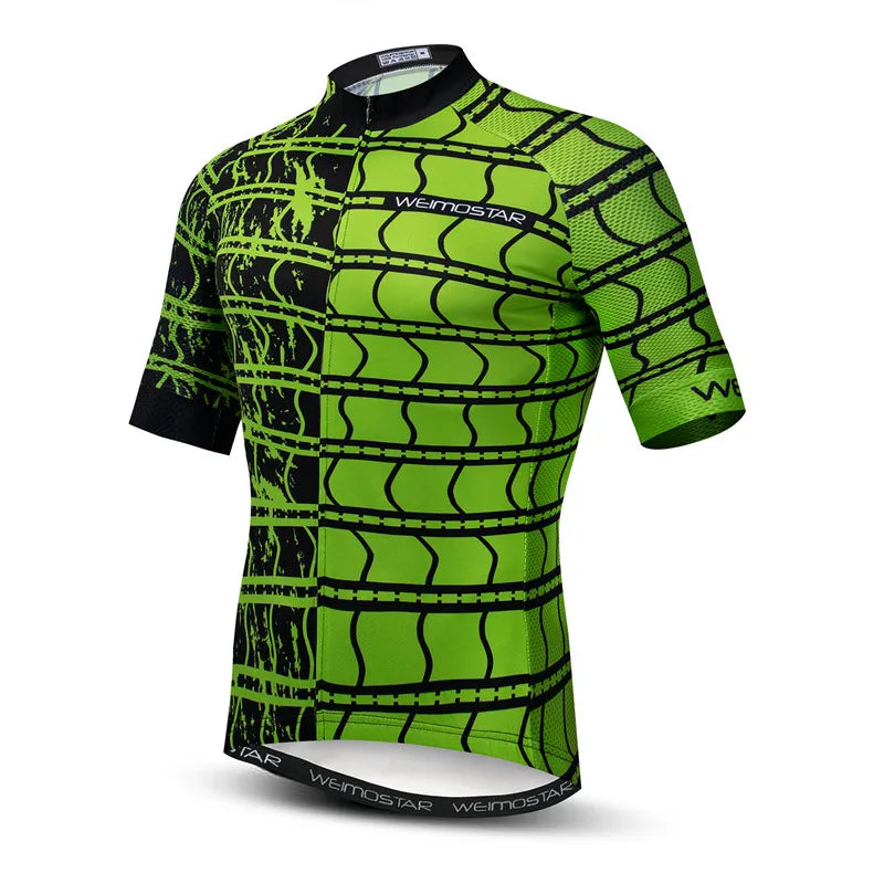 Weimostar Top Verde Maglia da Ciclismo Uomo con Design Divertente Cookie Traspirante Tasche