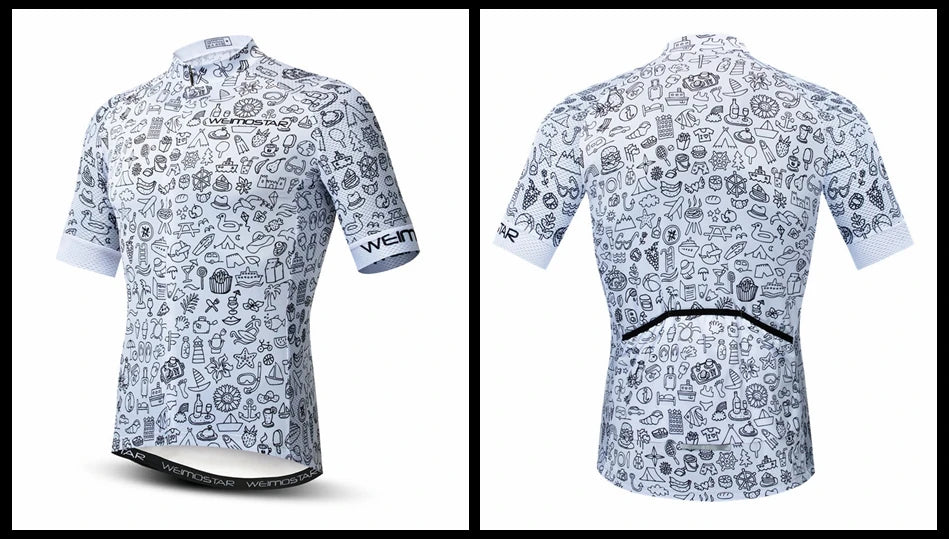 Weimostar Top Verde Maglia da Ciclismo Uomo con Design Divertente Cookie Traspirante Tasche
