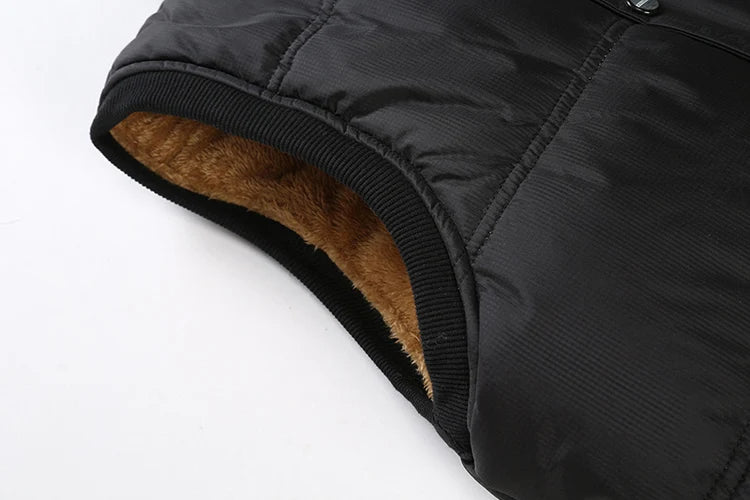 Gilet Termico Da Uomo In Pile Caldo Autunno Inverno Senza Maniche Antivento Nero Blu Scuro 7XL