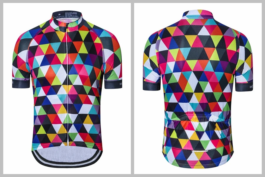 Maglia Da Ciclismo Uomo Manica Corta Traspirante Con Tasche Anti Sudore Asciugatura Rapida Bianco Pro Road MTB
