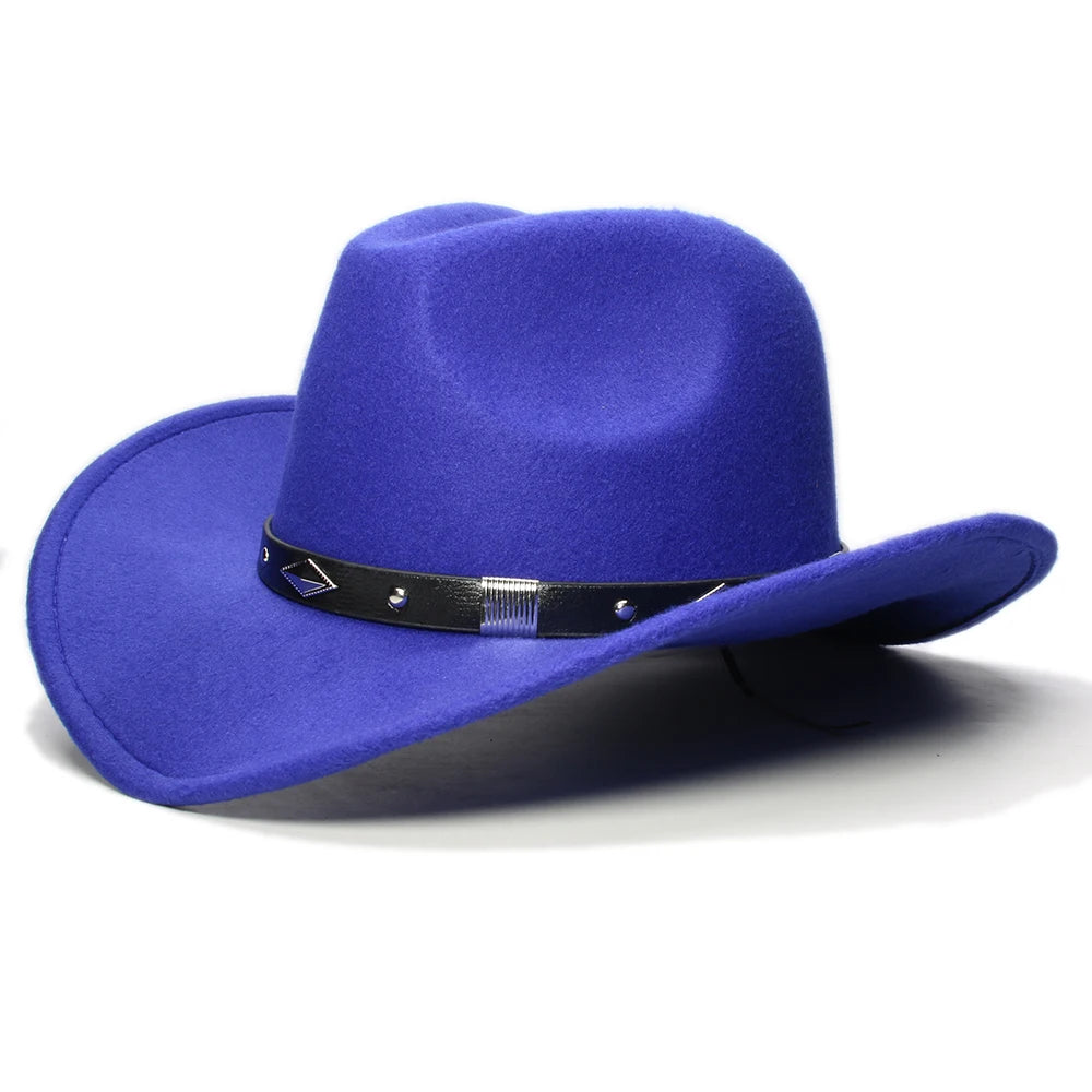 Cappello Coordinato In Feltro In Genitore Figlio Unisex Con Tesa Larga Geometria Retrò Cappello Da Cowboy Western