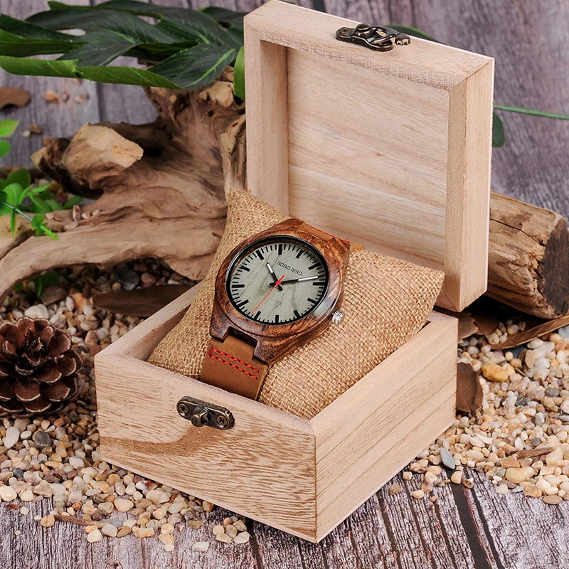 Orologio Da Uomo In Legno Bobo Bird Quarzo Design Speciale In Scatola Regalo Personalizzato Drop Shipping