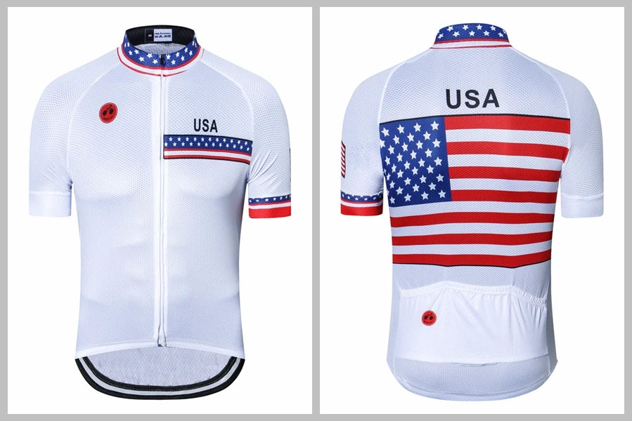 Maglia Da Ciclismo Uomo Manica Corta Traspirante Con Tasche Anti Sudore Asciugatura Rapida Bianco Pro Road MTB