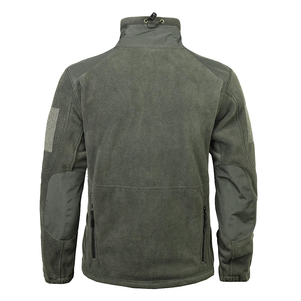Mege Abbigliamento Uomo Giacca In Pile Patchwork Militare Tasche Multiple Polartec Caldo