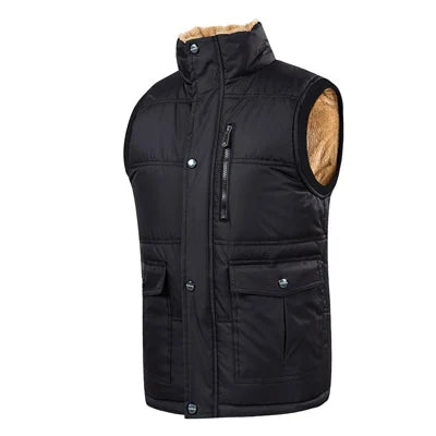 Gilet Termico Da Uomo In Pile Caldo Autunno Inverno Senza Maniche Antivento Nero Blu Scuro 7XL