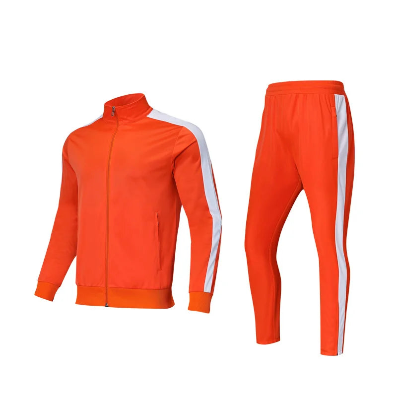 Tuta Sportiva Da Uomo Arancione Con Cerniera Completa Giacca E Pantaloni Per Allenamento Calcio Halloween