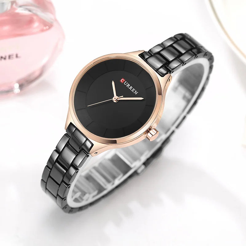 Curren Orologio Da Polso Donna Lusso Quarzo 34mm Impermeabile Braccialetto Fashion Design Ginevra Elegante