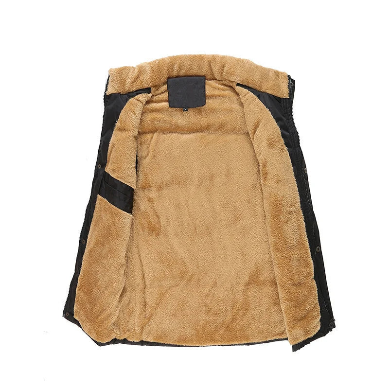 Gilet Termico Da Uomo In Pile Caldo Autunno Inverno Senza Maniche Antivento Nero Blu Scuro 7XL