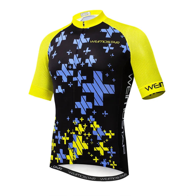 Weimostar Top Verde Maglia da Ciclismo Uomo con Design Divertente Cookie Traspirante Tasche