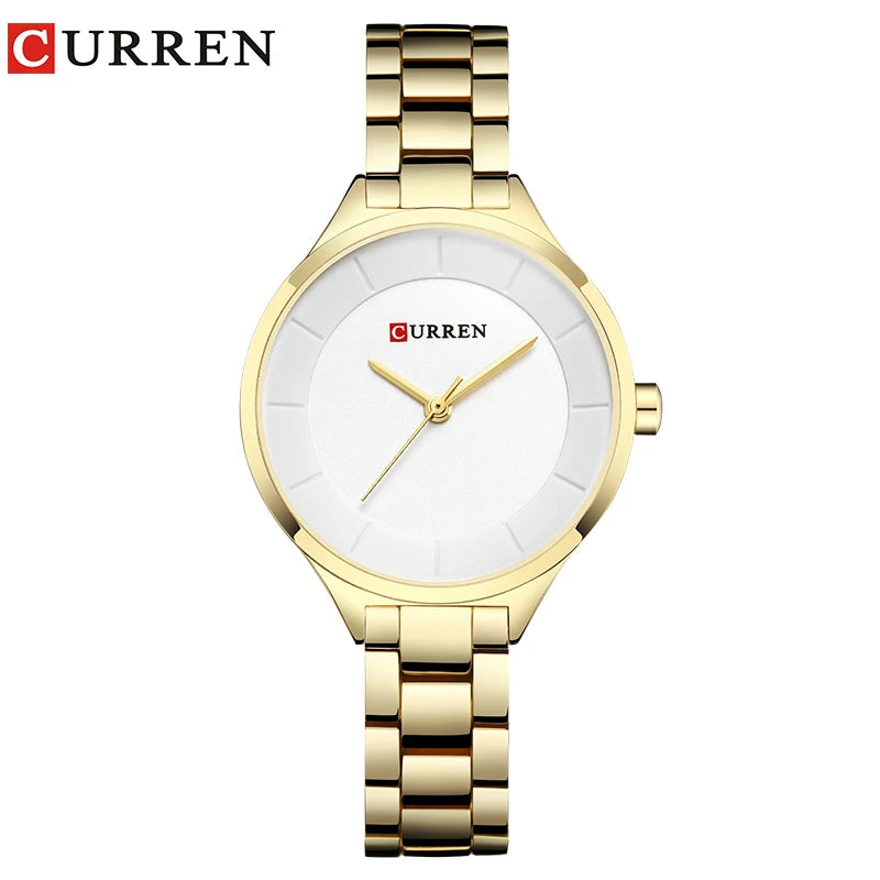 Curren Orologio Da Polso Donna Lusso Quarzo 34mm Impermeabile Braccialetto Fashion Design Ginevra Elegante