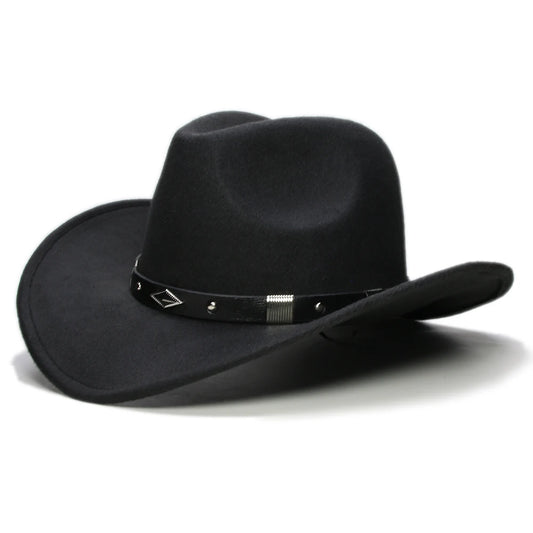 Cappello Coordinato In Feltro In Genitore Figlio Unisex Con Tesa Larga Geometria Retrò Cappello Da Cowboy Western