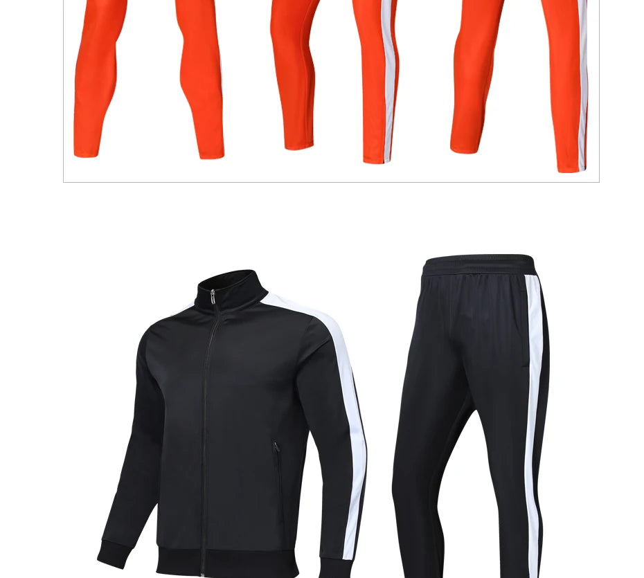 Tuta Sportiva Da Uomo Arancione Con Cerniera Completa Giacca E Pantaloni Per Allenamento Calcio Halloween