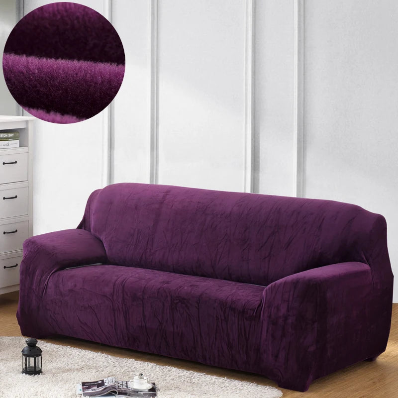 Copridivano In Tessuto Peluche Grigio Solido Protezione Mobili Antipolvere Antiscivolo Spesso In Velluto