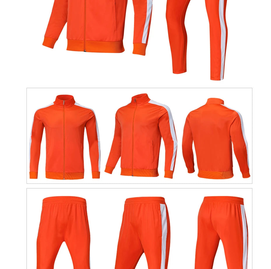 Tuta Sportiva Da Uomo Arancione Con Cerniera Completa Giacca E Pantaloni Per Allenamento Calcio Halloween