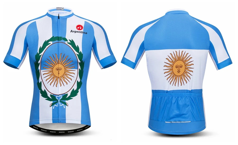 Maglia Da Ciclismo Da Uomo Mountain Bike Manica Corta Pro MTB Team Road Tops Canada Francia Russia Teschio Rosso