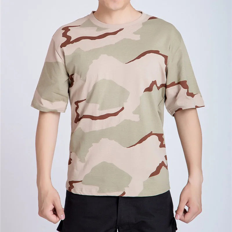 Mimetica Tattica Da Uomo T Shirt Traspirante Ad Asciugatura Rapida Per Esterno Abbigliamento Camo
