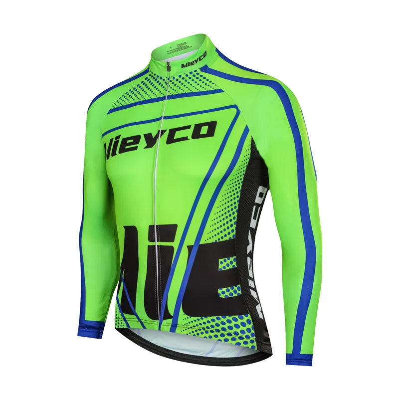 MIEYCOM Abbigliamento Ciclismo Uomo Maniche Lunghe Giacca Traspirante Protezione Solare MTB Corsa Primavera Autunno