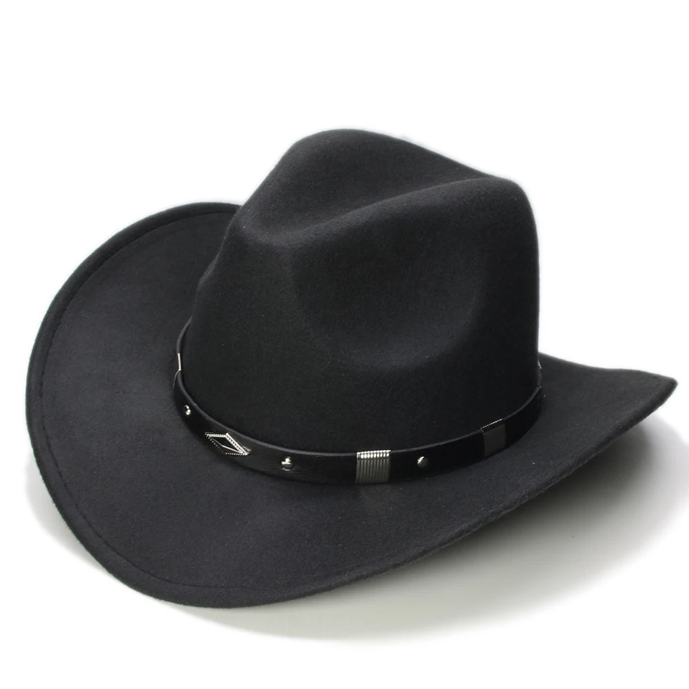 Cappello Coordinato In Feltro In Genitore Figlio Unisex Con Tesa Larga Geometria Retrò Cappello Da Cowboy Western