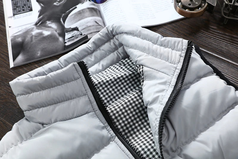 Gilet Da Uomo Imbottito In Cotone Con Colletto Mandarino Senza Maniche Moda Invernale Abbigliamento Casual Grande Taglia