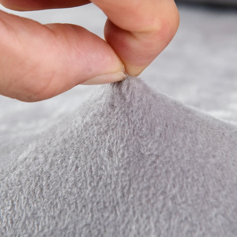 Copridivano In Tessuto Peluche Grigio Solido Protezione Mobili Antipolvere Antiscivolo Spesso In Velluto