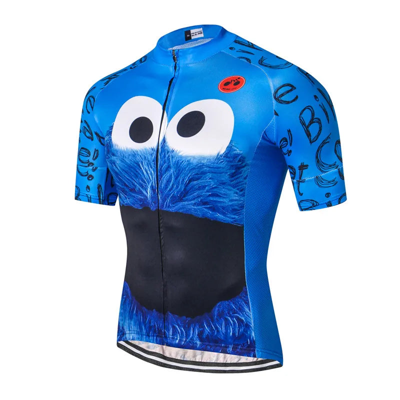 Weimostar Top Verde Maglia da Ciclismo Uomo con Design Divertente Cookie Traspirante Tasche