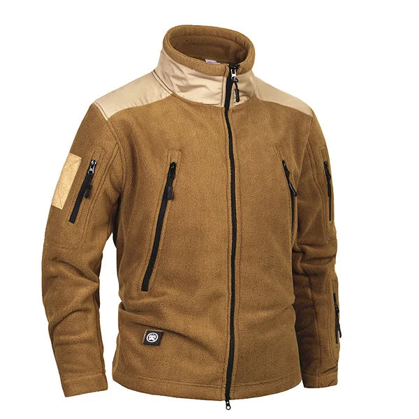 Mege Abbigliamento Uomo Giacca In Pile Patchwork Militare Tasche Multiple Polartec Caldo