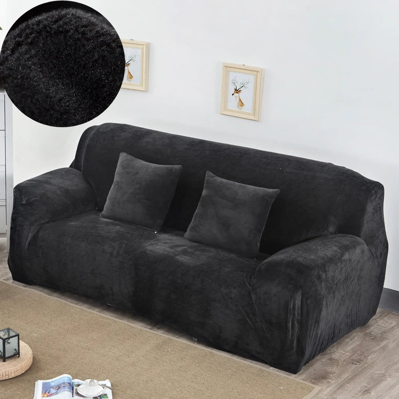 Copridivano In Tessuto Peluche Grigio Solido Protezione Mobili Antipolvere Antiscivolo Spesso In Velluto