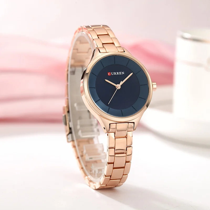 Curren Orologio Da Polso Donna Lusso Quarzo 34mm Impermeabile Braccialetto Fashion Design Ginevra Elegante