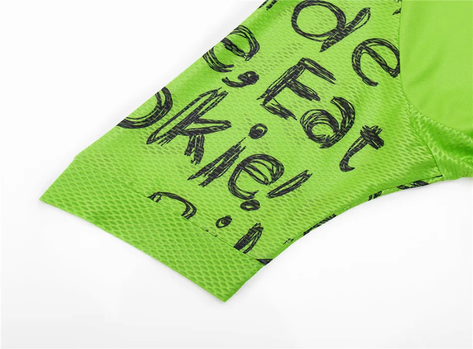 Weimostar Top Verde Maglia da Ciclismo Uomo con Design Divertente Cookie Traspirante Tasche