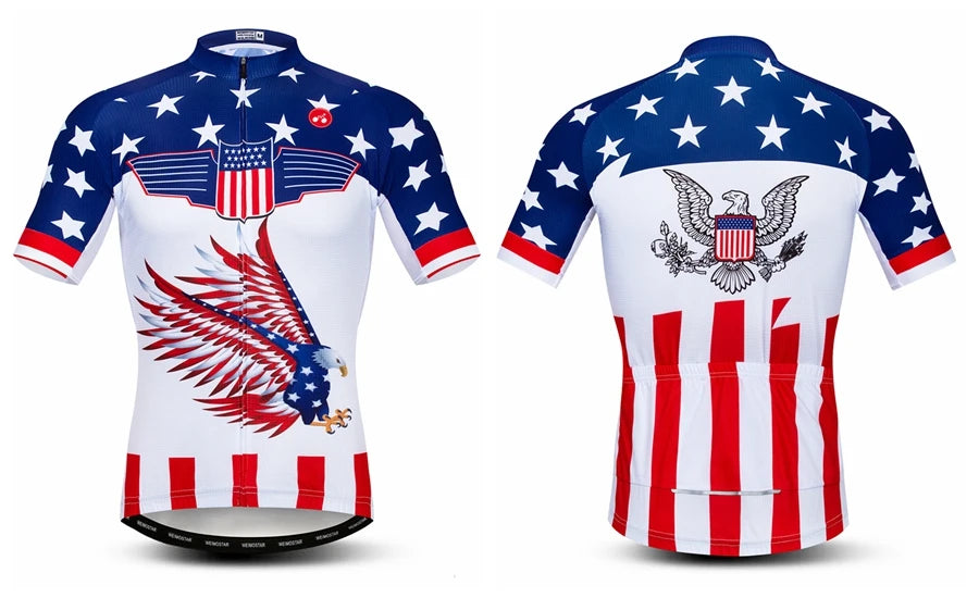 Maglia Da Ciclismo Da Uomo Mountain Bike Manica Corta Pro MTB Team Road Tops Canada Francia Russia Teschio Rosso