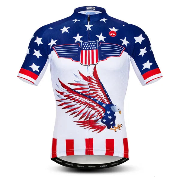 Maglia Da Ciclismo Da Uomo Mountain Bike Manica Corta Pro MTB Team Road Tops Canada Francia Russia Teschio Rosso