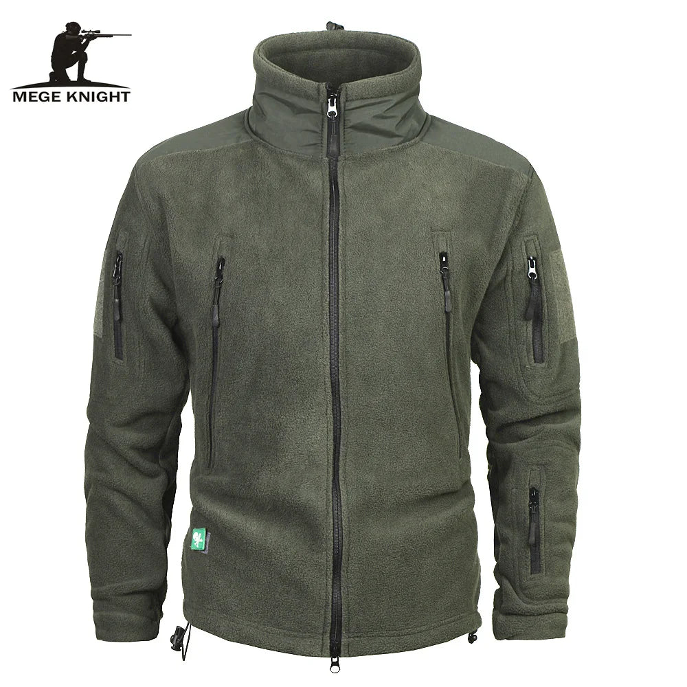 Mege Abbigliamento Uomo Giacca In Pile Patchwork Militare Tasche Multiple Polartec Caldo