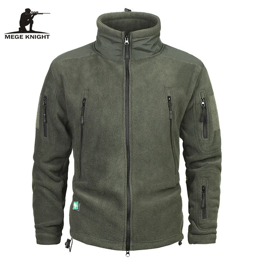 Mege Abbigliamento Uomo Giacca In Pile Patchwork Militare Tasche Multiple Polartec Caldo