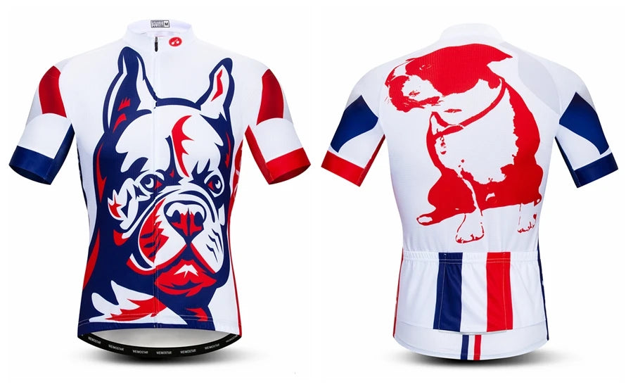 Maglia Da Ciclismo Da Uomo Mountain Bike Manica Corta Pro MTB Team Road Tops Canada Francia Russia Teschio Rosso