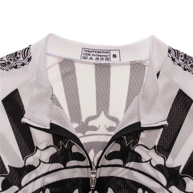 Maglia Ciclismo Weimostar Skull Uomo Estiva Traspirante MTB Strada Anti UV Con Tasche Riflettenti