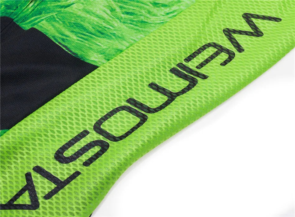 Weimostar Top Verde Maglia da Ciclismo Uomo con Design Divertente Cookie Traspirante Tasche
