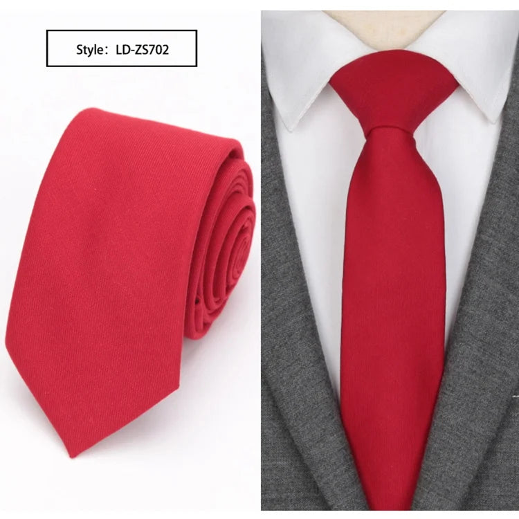 Cravatta Skinny Da Uomo In Lana Tinta Unita Rossa Slim 6 Cm Per Abito Da Sposa Business Party