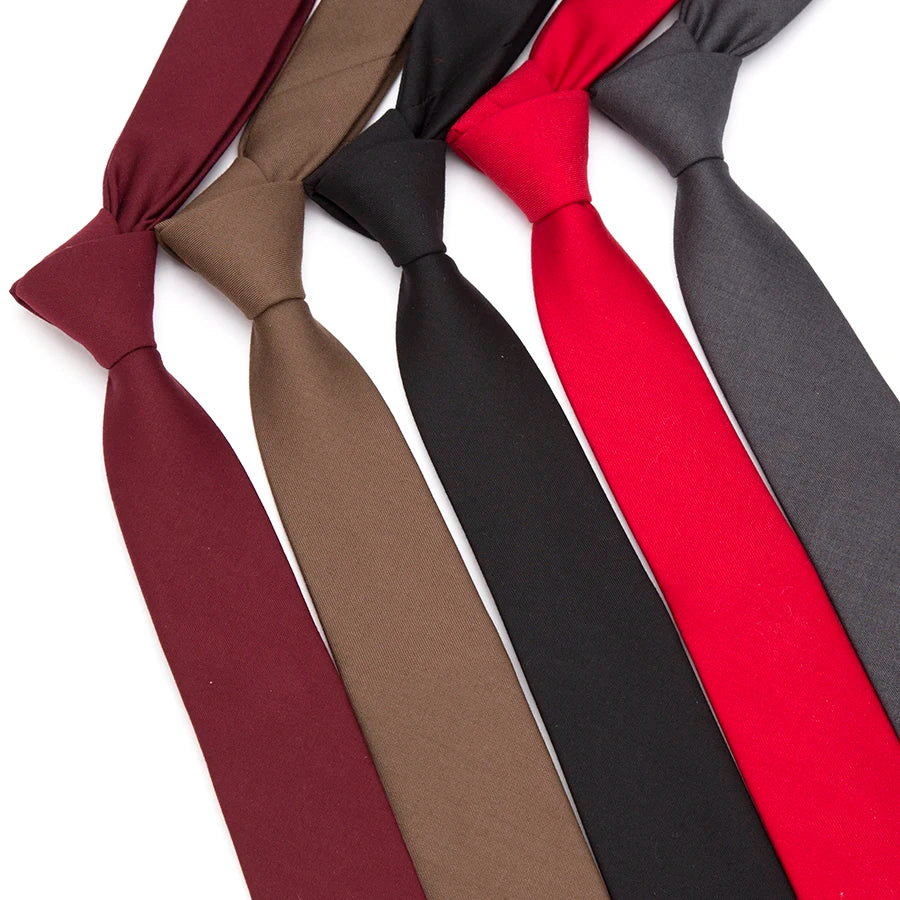Cravatta Skinny Da Uomo In Lana Tinta Unita Rossa Slim 6 Cm Per Abito Da Sposa Business Party