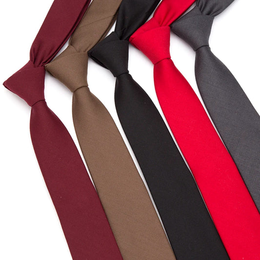 Cravatta Skinny Da Uomo In Lana Tinta Unita Rossa Slim 6 Cm Per Abito Da Sposa Business Party