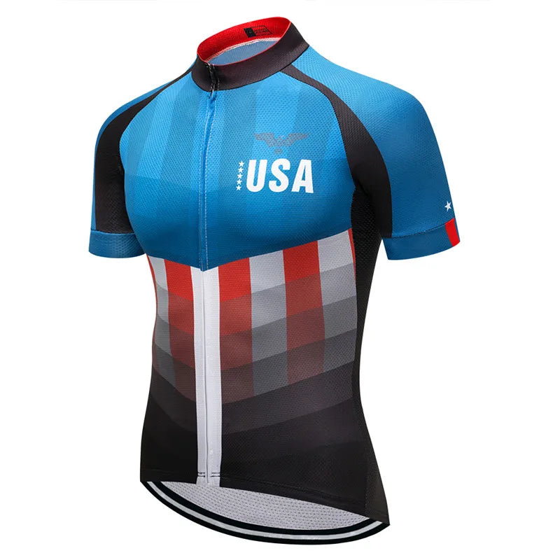 Maglia Da Ciclismo Uomo Manica Corta Traspirante Con Tasche Anti Sudore Asciugatura Rapida Bianco Pro Road MTB
