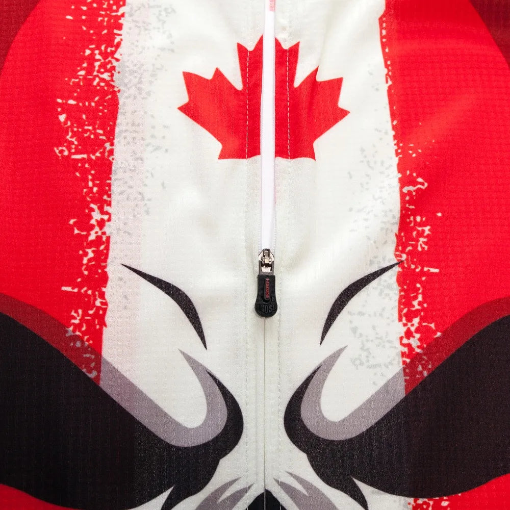 Maglia Da Ciclismo Da Uomo Mountain Bike Manica Corta Pro MTB Team Road Tops Canada Francia Russia Teschio Rosso
