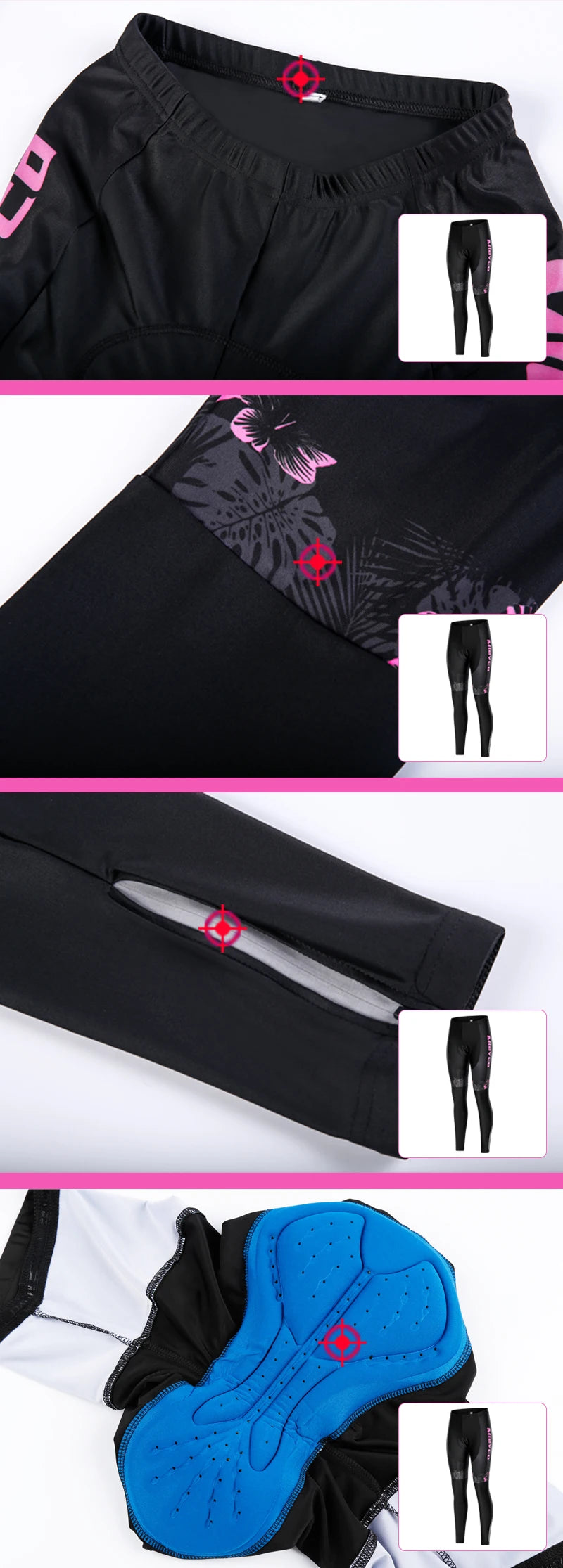 Mieyco Completo Ciclismo Donna Set Maglie a Maniche Lunghe in Poliestere Protezione UV Jersey