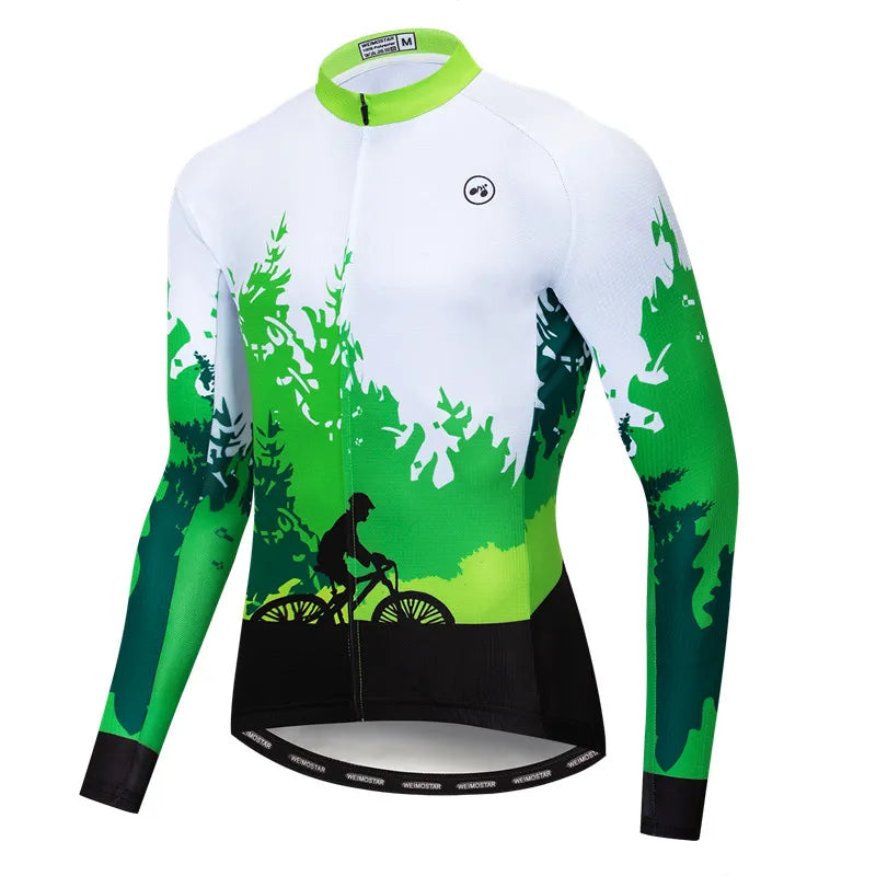Weimostar Maglia Ciclismo Uomo Manica Lunga Autunno MTB Strada Traspirante Con Tasche Abbigliamento Per Bicicletta