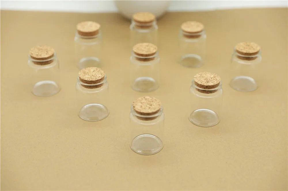 Set Di 6 Barattoli Di Vetro Da 60 Ml Con Tappo Per Conservazione Spezie Dolci Fiale E Caramelle