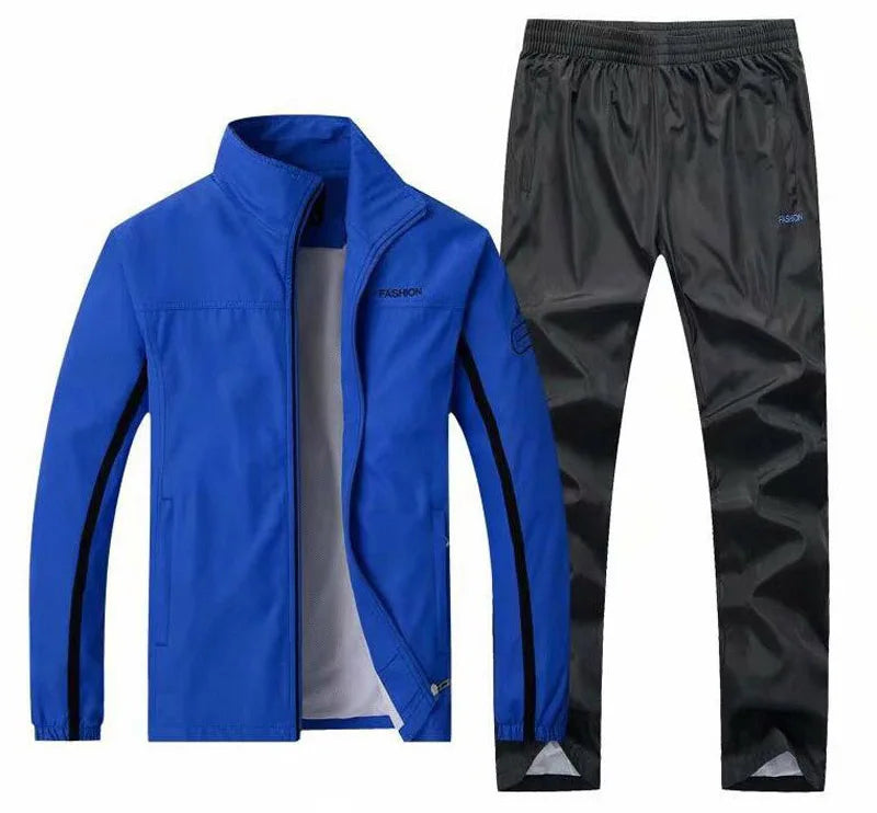 Tuta Sportiva Uomo 2 Pezzi Giacca Con Zip Pantaloni Vita Elastica Allenamento Pallacanestro