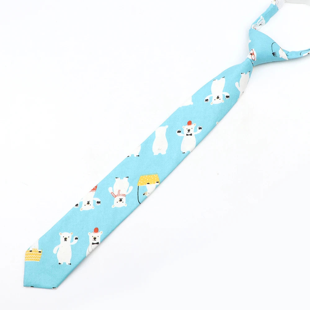 Cravatta Sottile Da Scuola Per Ragazzi E Ragazze Design Tinta Unita Scozzese Floreale Cartoon Casual
